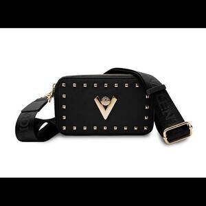 Valentino Orlandi Crossbody Bag Black w/ Detachable Strap Vegan NWT (MSRP $159)
